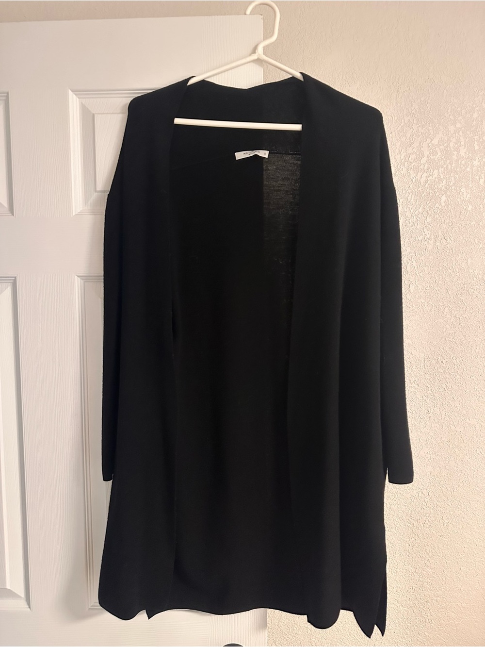 MM.LaFleur Black Open-Front Long Cardigan